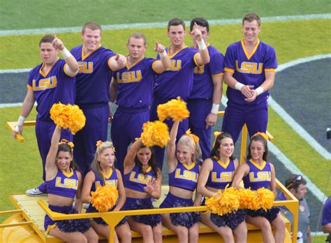 Lsu cheer - The LSU College of Music & Dramatic Arts is your premier source for performing arts on the LSU campus. We host over 300 events each year, many of which are free for students and the public to attend. From the dynamic rhythms of the School of Music, to the emotive expressions of the School of Theatre, we have something for everyone.